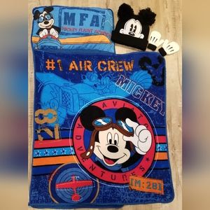 Mickey Mouse Blanket, Hat and Gloves Set